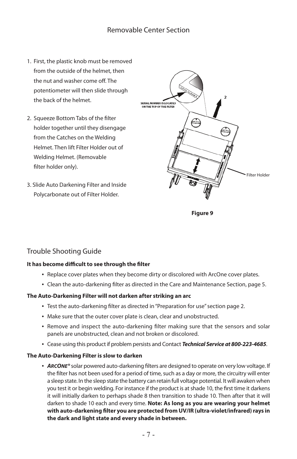 7 - trouble shooting guide | ArcOne Carrera, Europe User Manual | Page 8 / 12