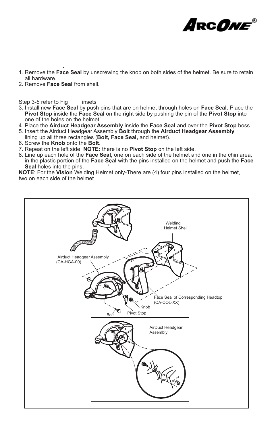 Figure 26, Faceseal replacement: vision, Figure 9 | ArcOne Clean Air Flow User Manual | Page 25 / 36