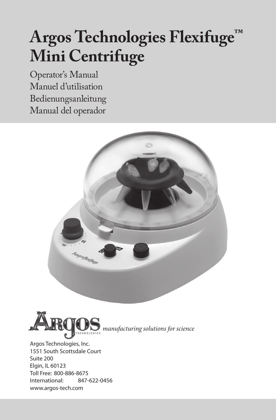 Argos FlexiFuge Mini-Centrifuge User Manual | 28 pages