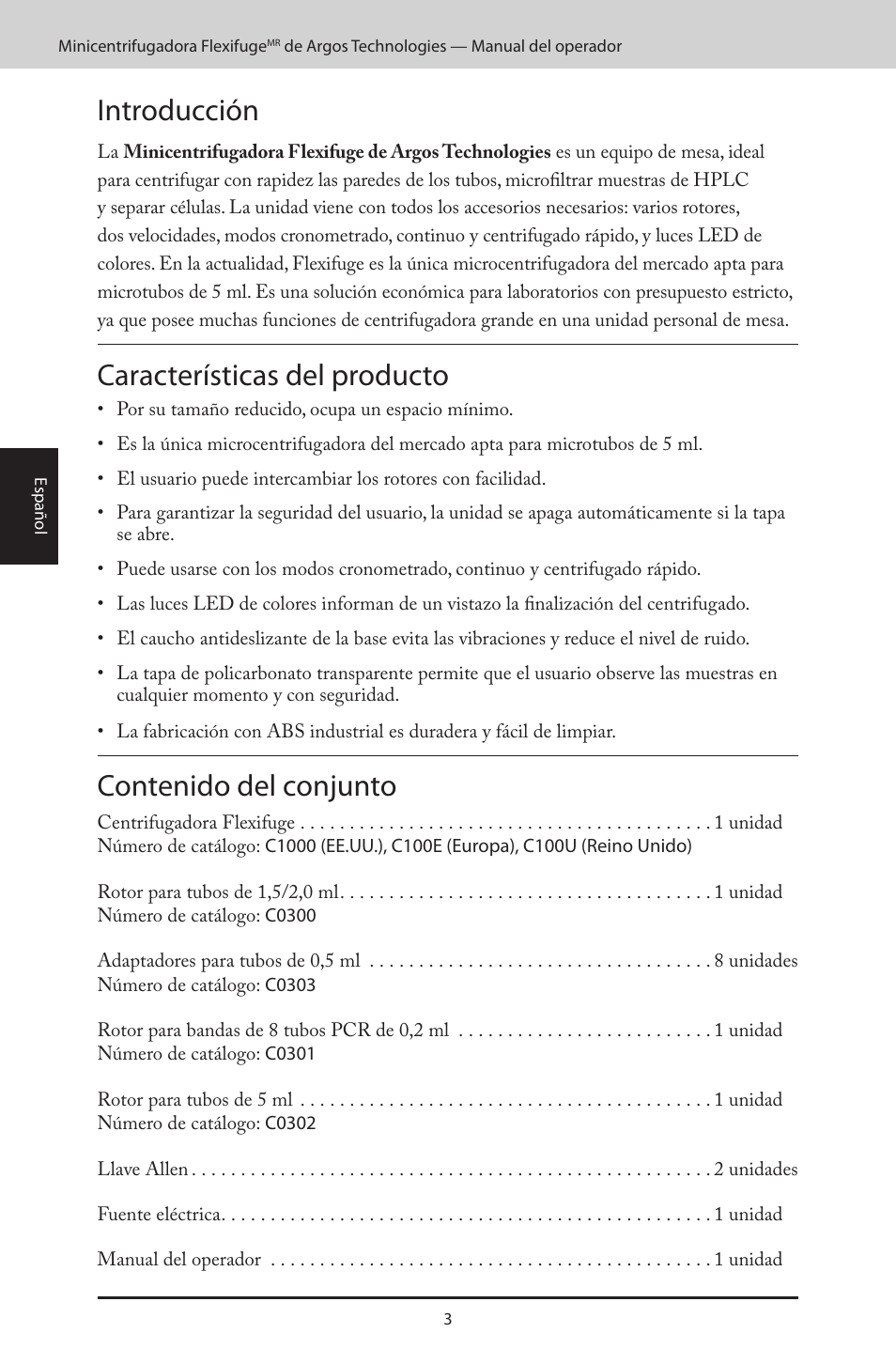 Argos FlexiFuge Mini-Centrifuge User Manual | Page 22 / 28