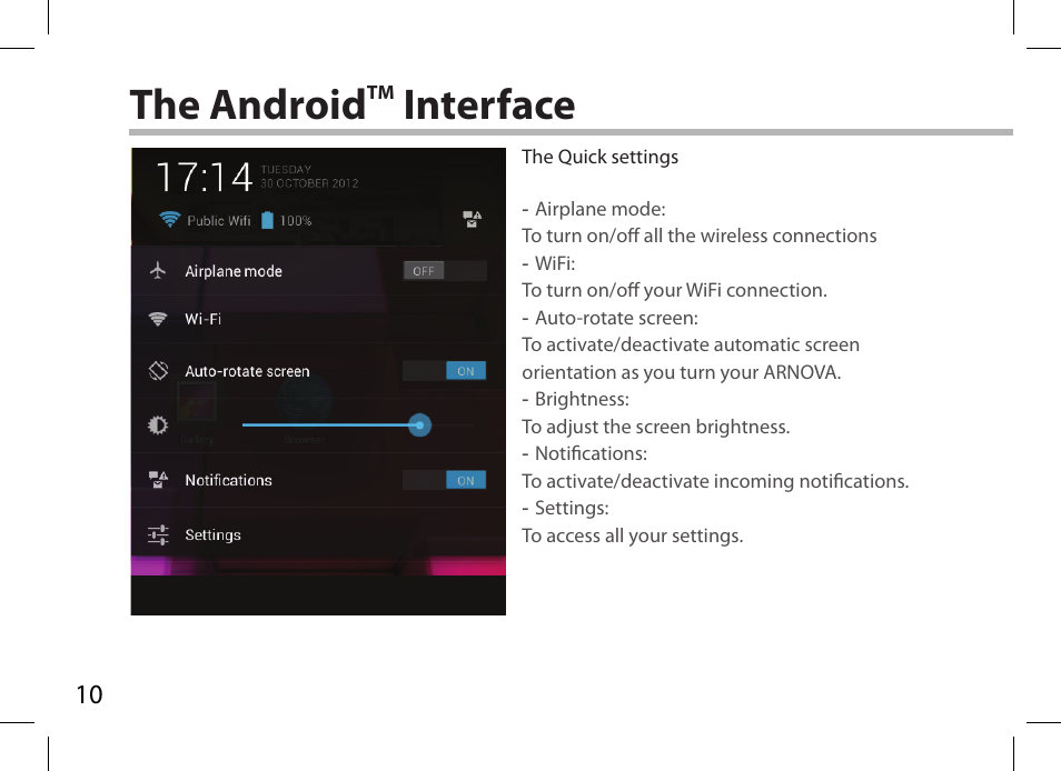 The android, Interface | ARNOVA 97 G4 User Manual | Page 10 / 114