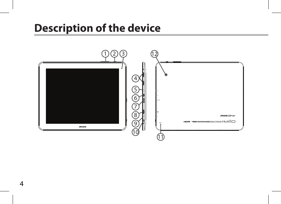 Description of the device | ARNOVA 97 G4 User Manual | Page 4 / 114