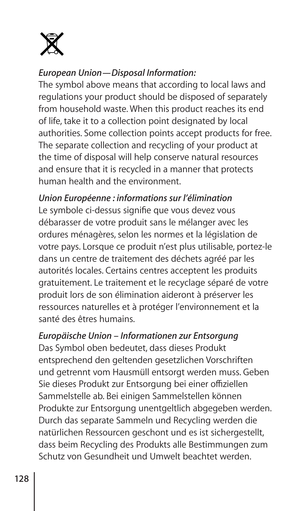 Apple Nike + iPod Sensor User Manual | Page 128 / 132