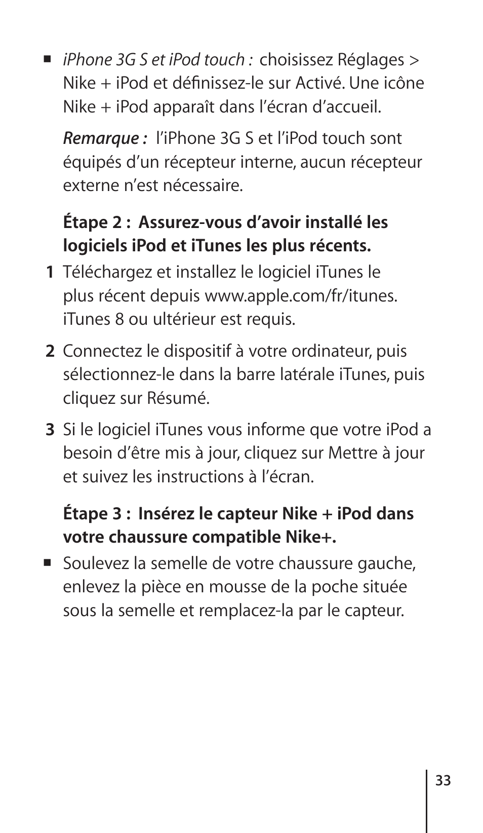 Apple Nike + iPod Sensor User Manual | Page 33 / 132