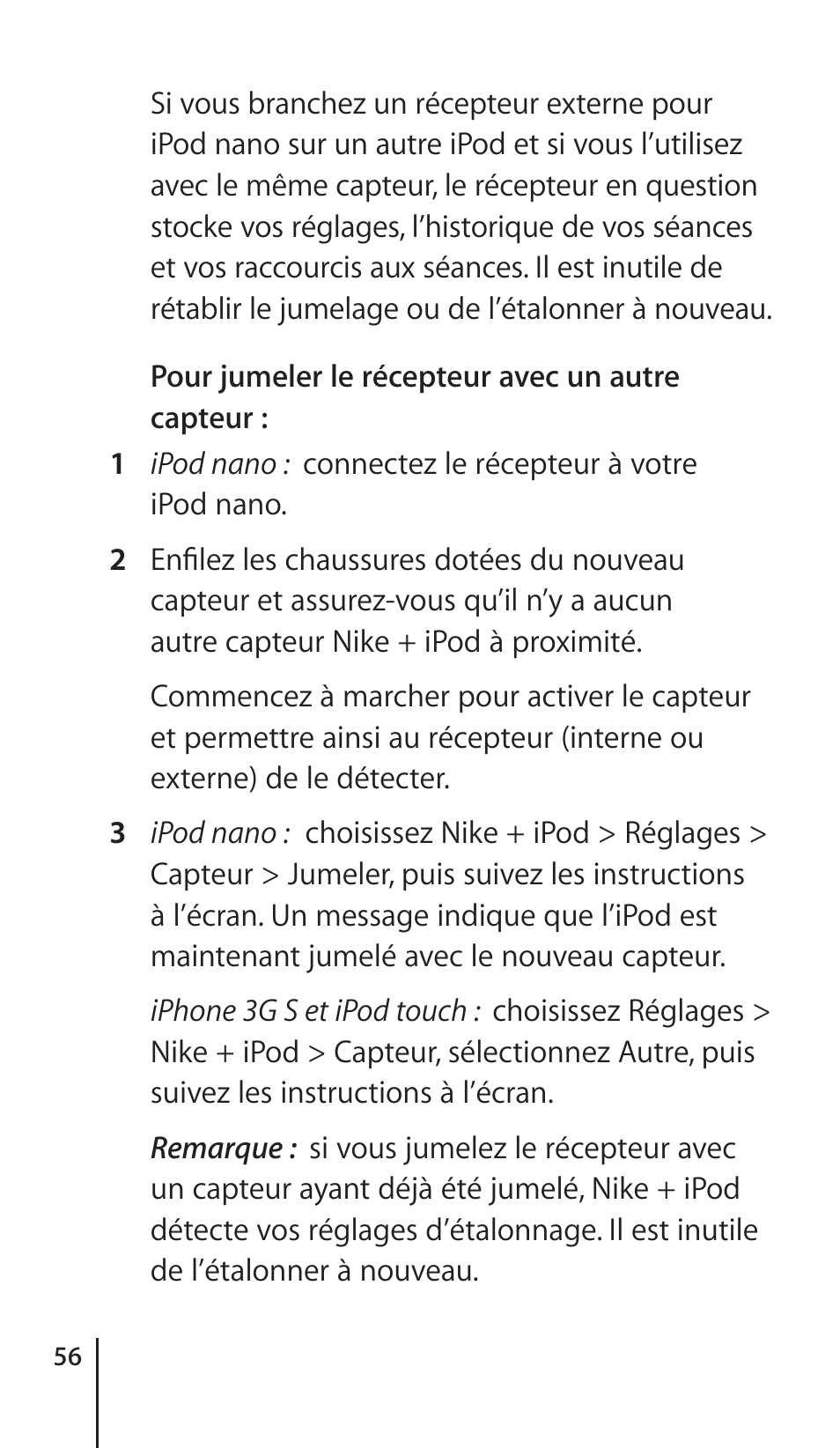 Apple Nike + iPod Sensor User Manual | Page 56 / 132