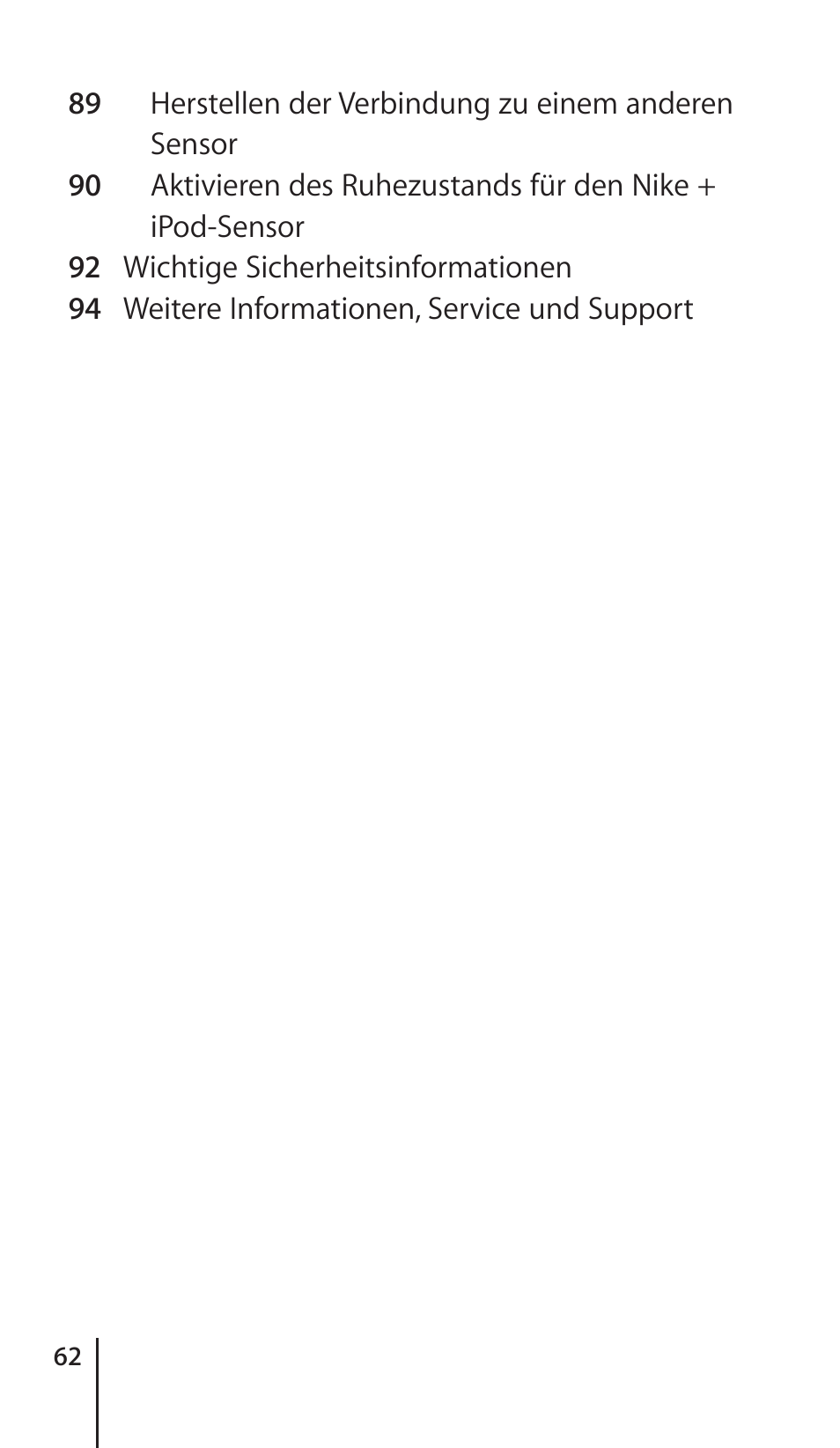 Apple Nike + iPod Sensor User Manual | Page 62 / 132