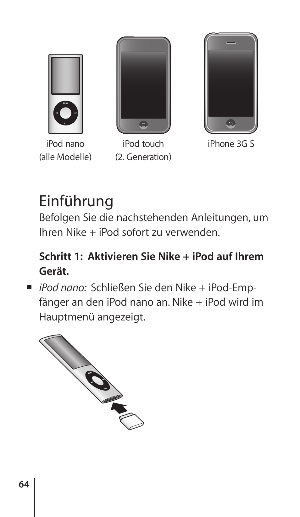 Einführung | Apple Nike + iPod Sensor User Manual | Page 64 / 132