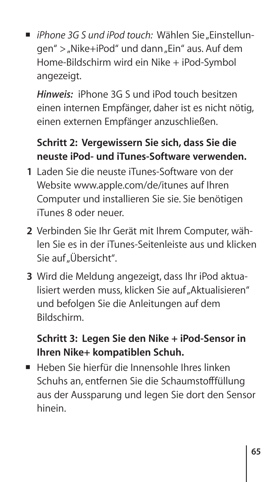 Apple Nike + iPod Sensor User Manual | Page 65 / 132