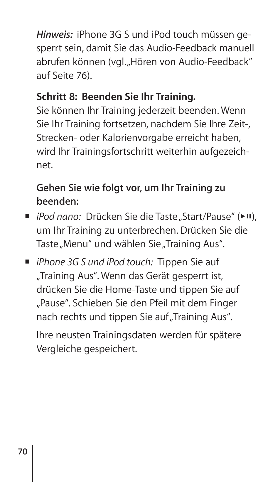 Apple Nike + iPod Sensor User Manual | Page 70 / 132