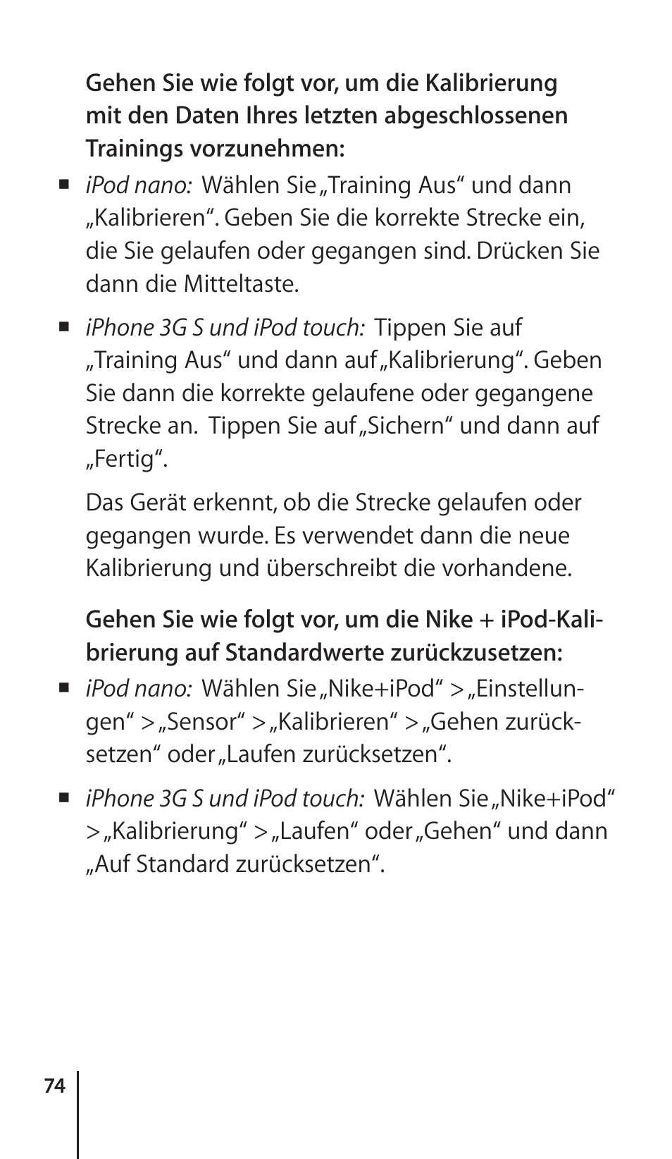 Apple Nike + iPod Sensor User Manual | Page 74 / 132