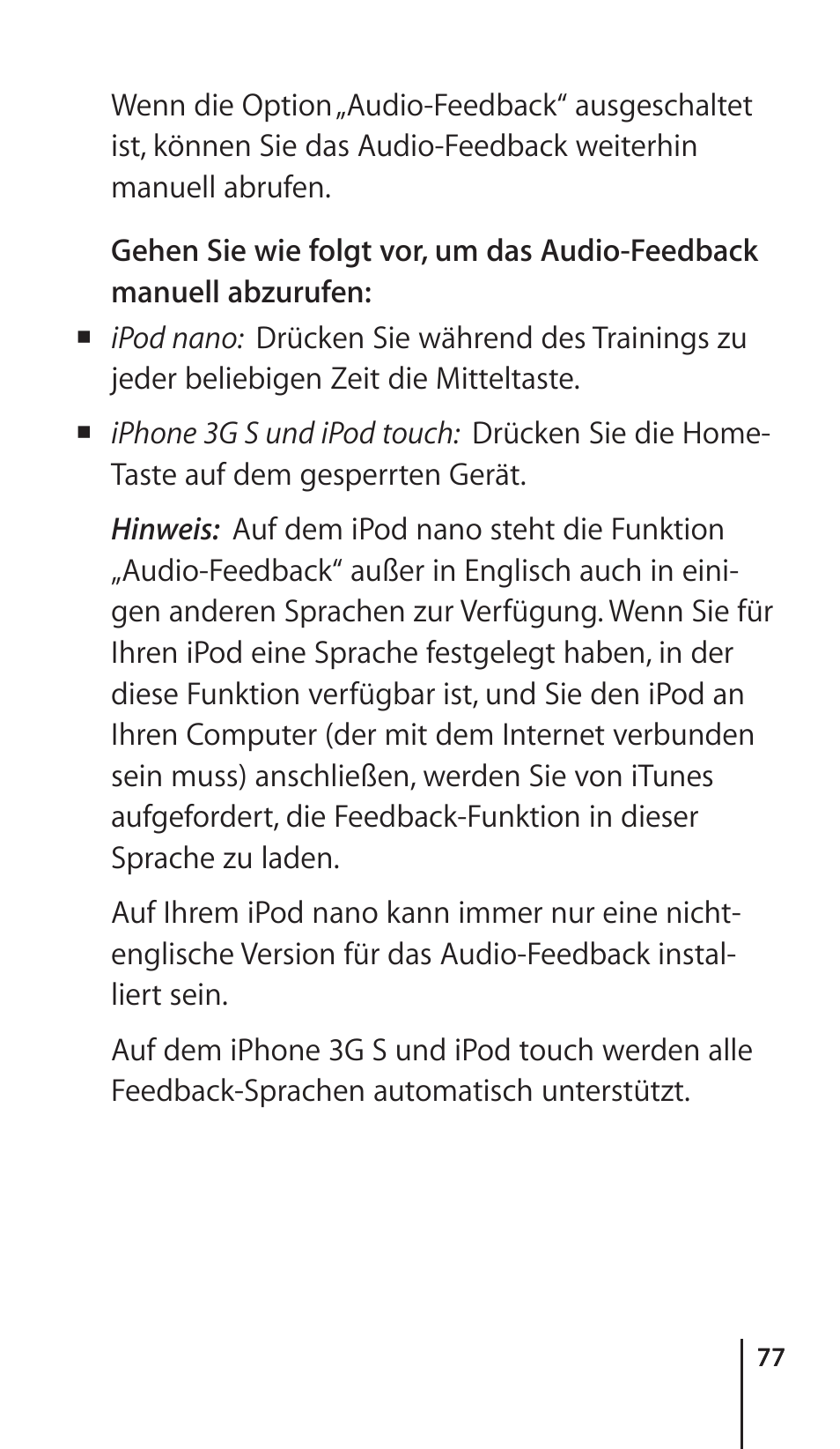 Apple Nike + iPod Sensor User Manual | Page 77 / 132