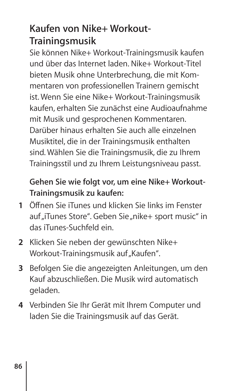 Kaufen von nike+ workout- trainingsmusik | Apple Nike + iPod Sensor User Manual | Page 86 / 132