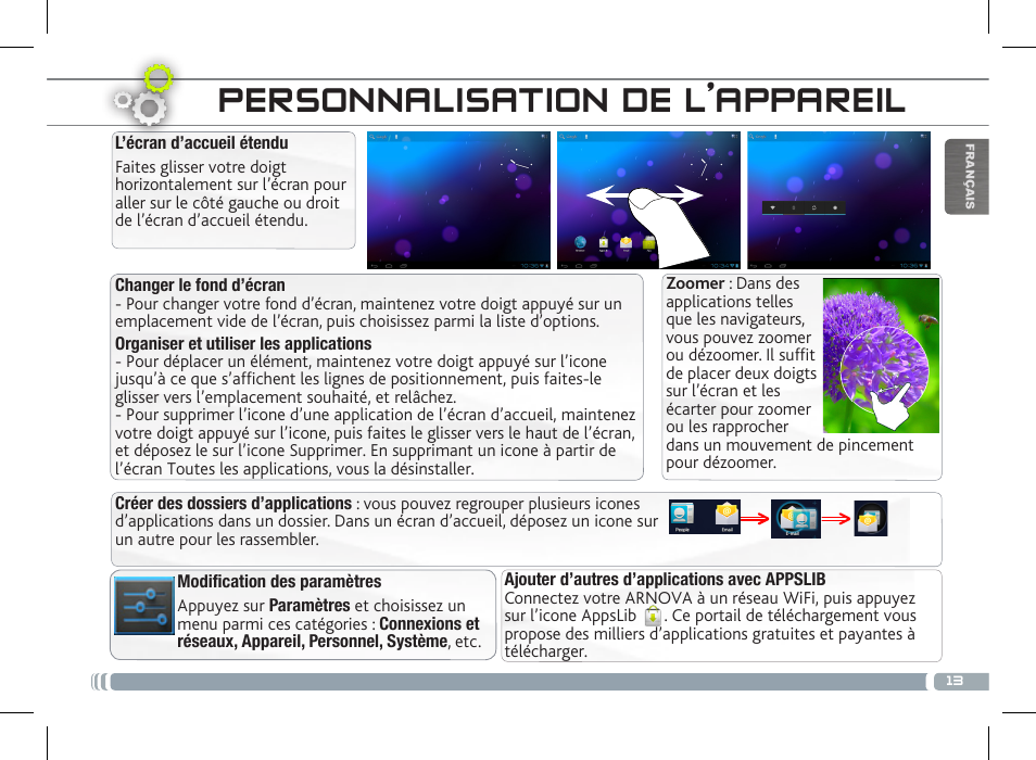Personnalisation de l’appareil | ARNOVA 10b G3 User Manual | Page 13 / 58