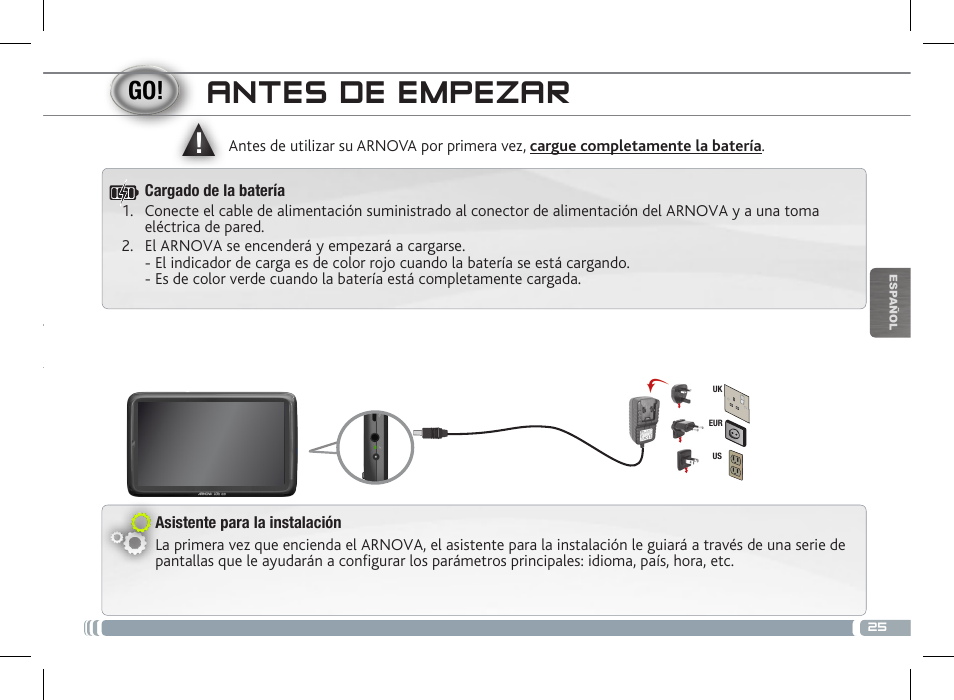 Antes de empezar | ARNOVA 10b G3 User Manual | Page 25 / 58