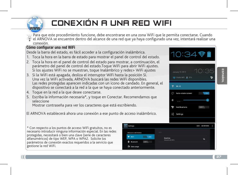 Conexión a una red wifi | ARNOVA 10b G3 User Manual | Page 27 / 58
