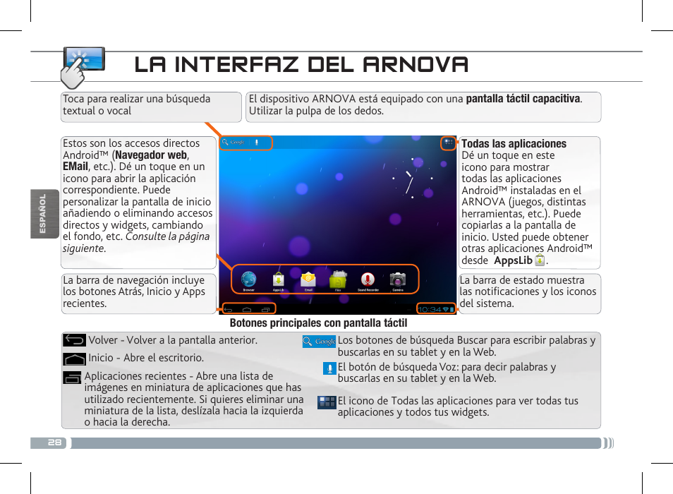 La interfaz del arnova | ARNOVA 10b G3 User Manual | Page 28 / 58