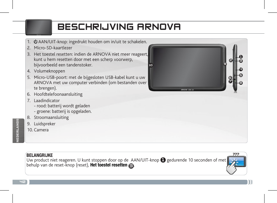 Beschrijving arnova | ARNOVA 10b G3 User Manual | Page 42 / 58