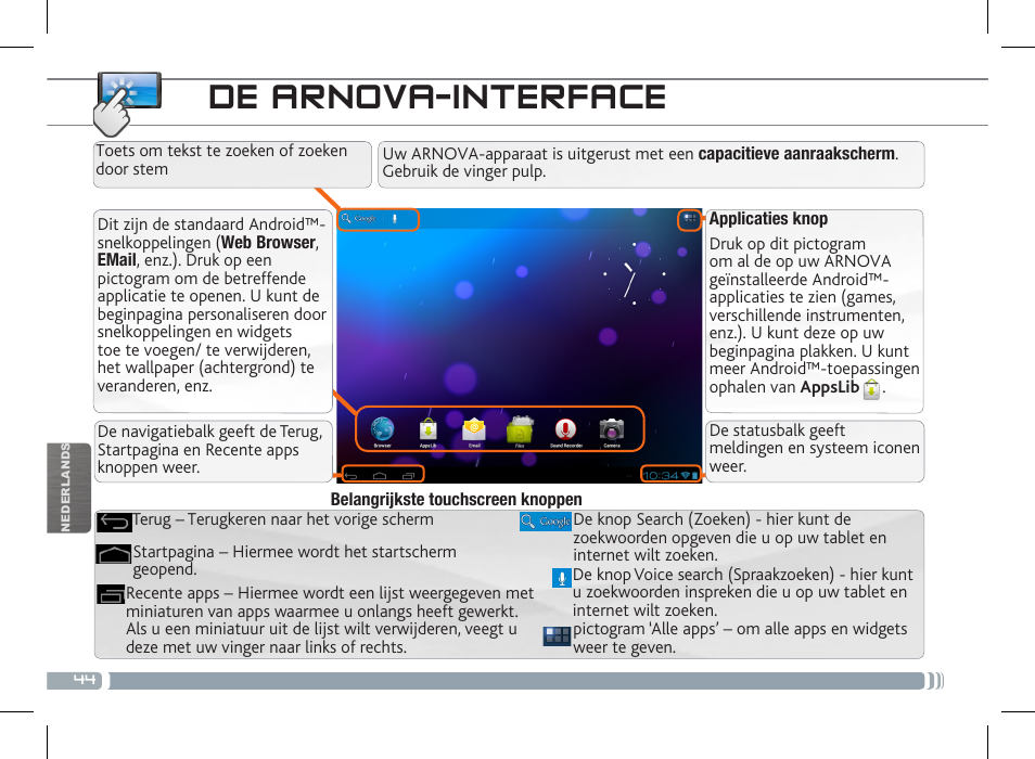 De arnova-interface | ARNOVA 10b G3 User Manual | Page 44 / 58