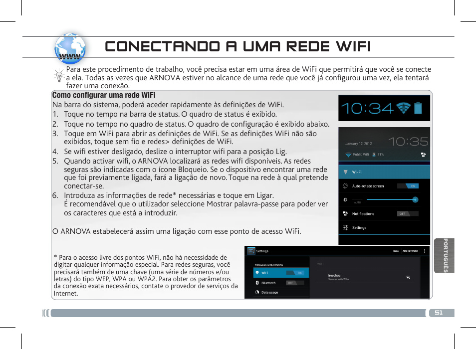 Conectando a uma rede wifi | ARNOVA 10b G3 User Manual | Page 51 / 58