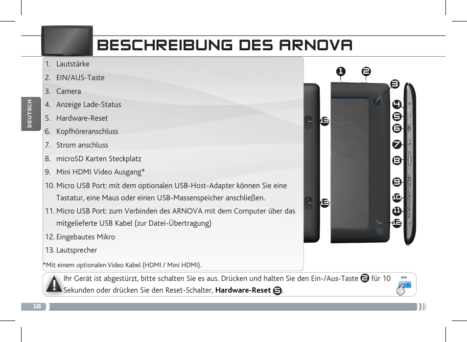 Beschreibung des arnova | ARNOVA 10c G3 User Manual | Page 18 / 66