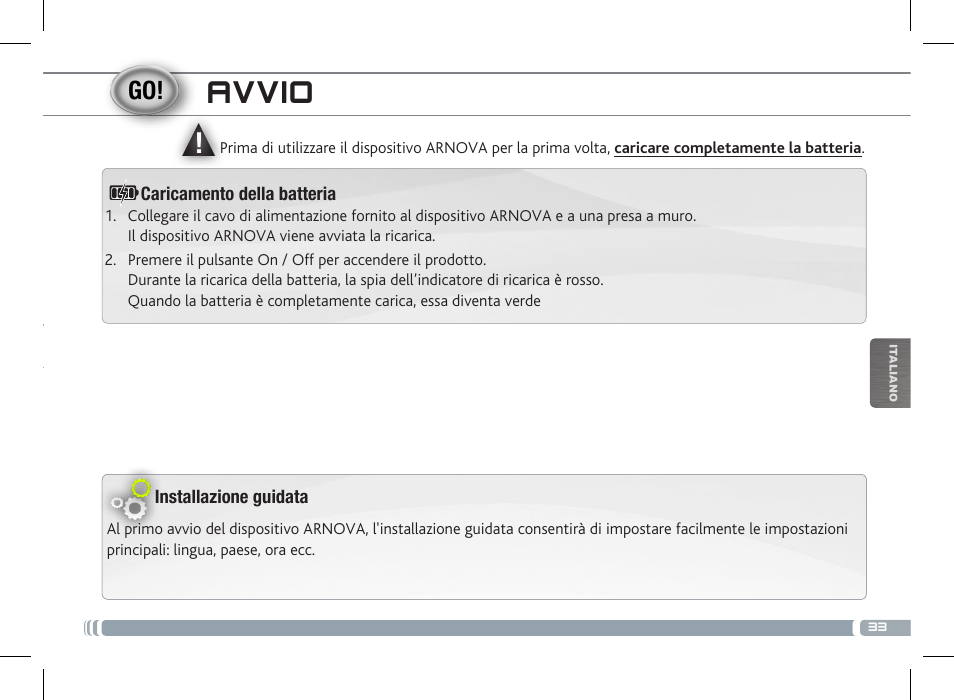 Avvio | ARNOVA 10c G3 User Manual | Page 33 / 66