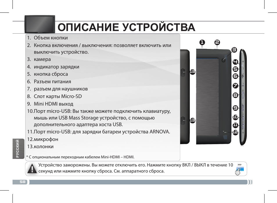 Описание устройства | ARNOVA 10c G3 User Manual | Page 58 / 66