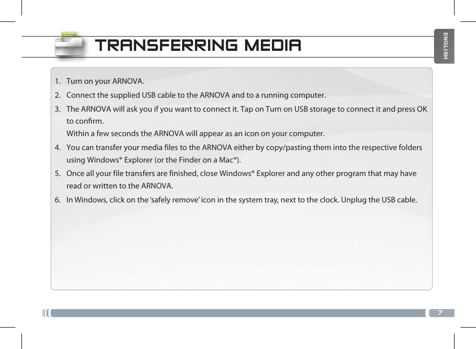 Transferring media | ARNOVA 10c G3 User Manual | Page 7 / 66