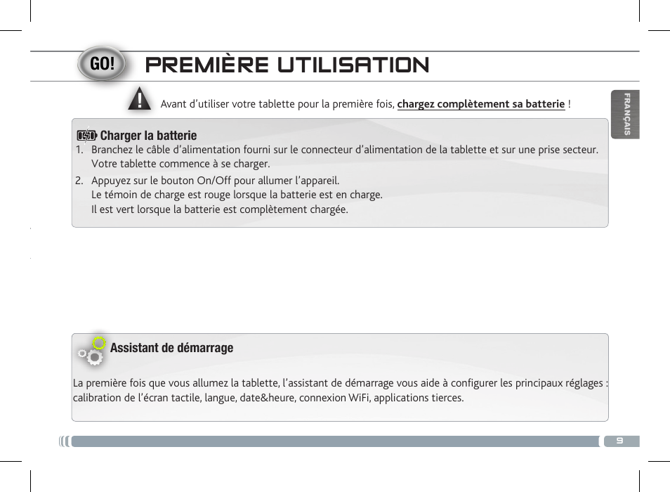 Première utilisation | ARNOVA 10c G3 User Manual | Page 9 / 66