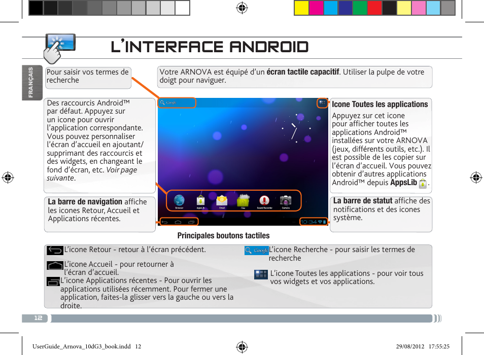 L’interface android | ARNOVA 10d G3 User Manual | Page 12 / 66