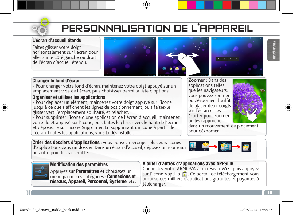 Personnalisation de l’appareil | ARNOVA 10d G3 User Manual | Page 13 / 66