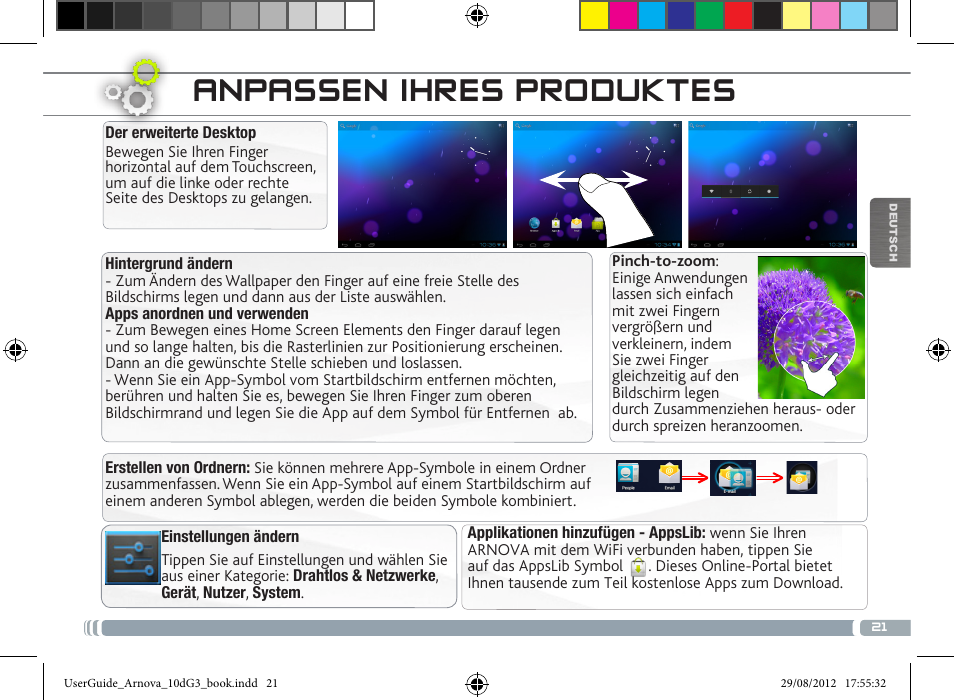 Anpassen ihres produktes | ARNOVA 10d G3 User Manual | Page 21 / 66