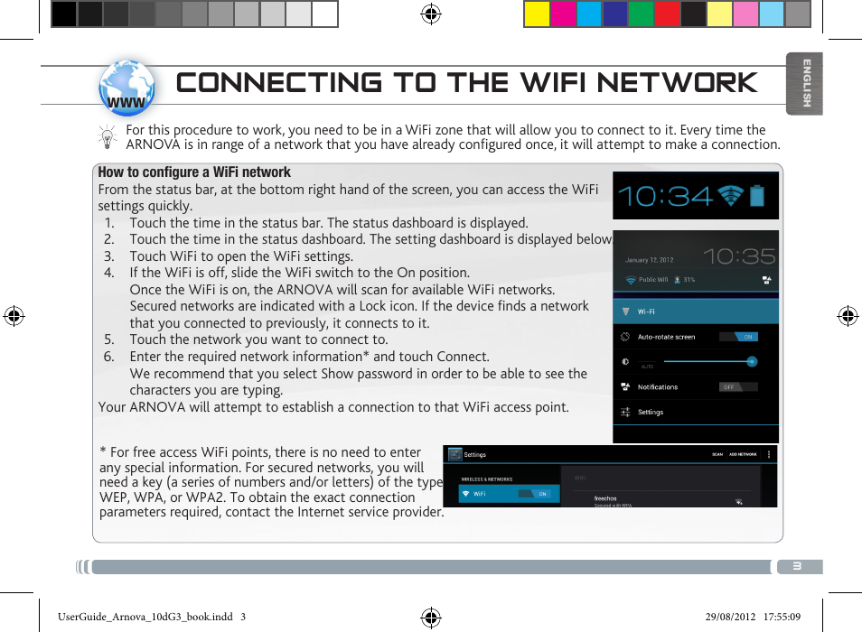 Connecting to the wifi network | ARNOVA 10d G3 User Manual | Page 3 / 66