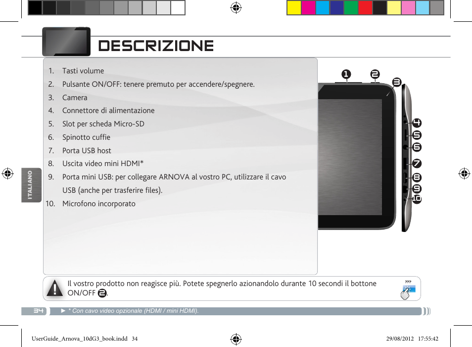 Descrizione | ARNOVA 10d G3 User Manual | Page 34 / 66