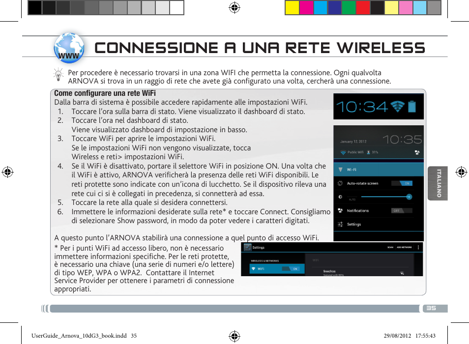 Connessione a una rete wireless | ARNOVA 10d G3 User Manual | Page 35 / 66