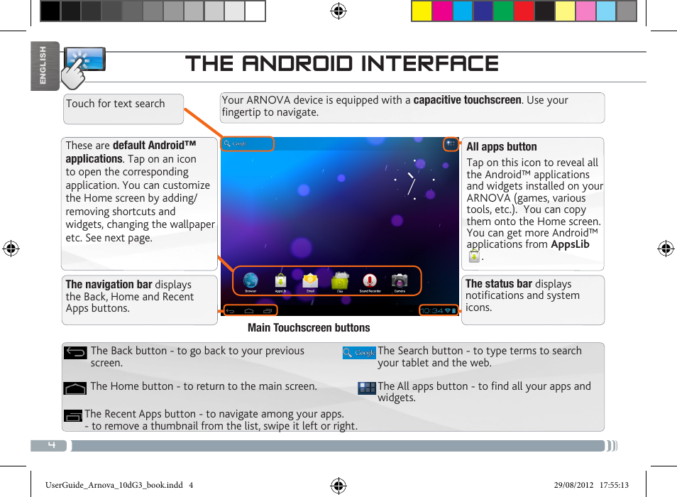 The android interface | ARNOVA 10d G3 User Manual | Page 4 / 66