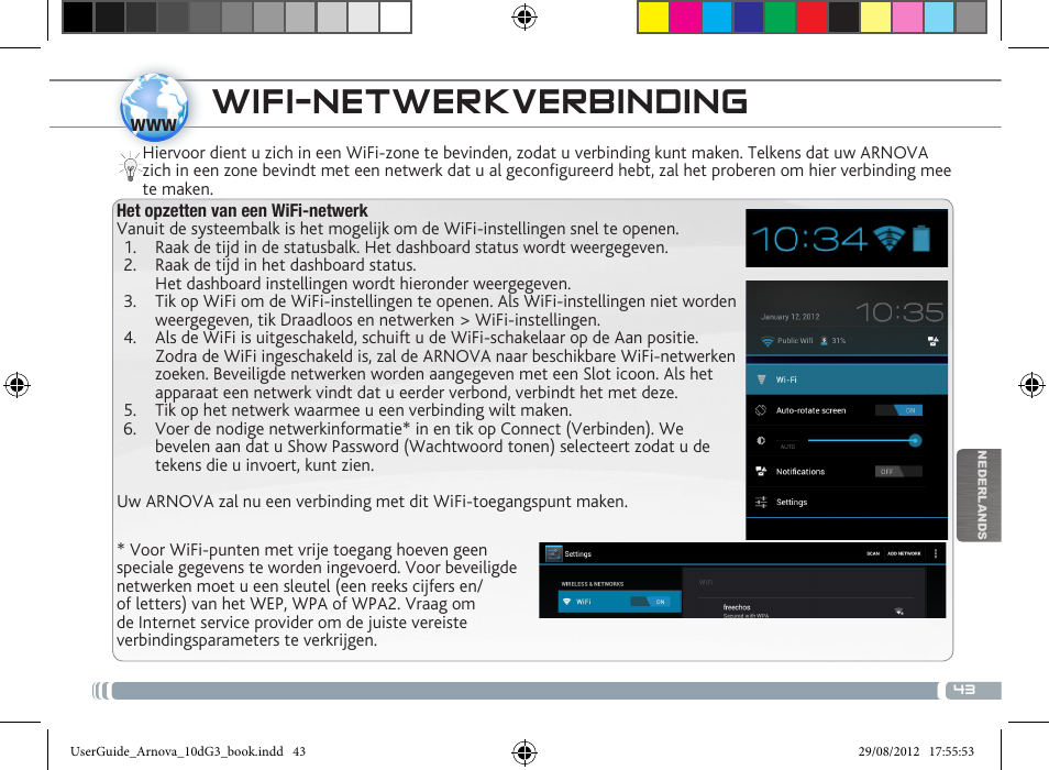 Wifi-netwerkverbinding | ARNOVA 10d G3 User Manual | Page 43 / 66