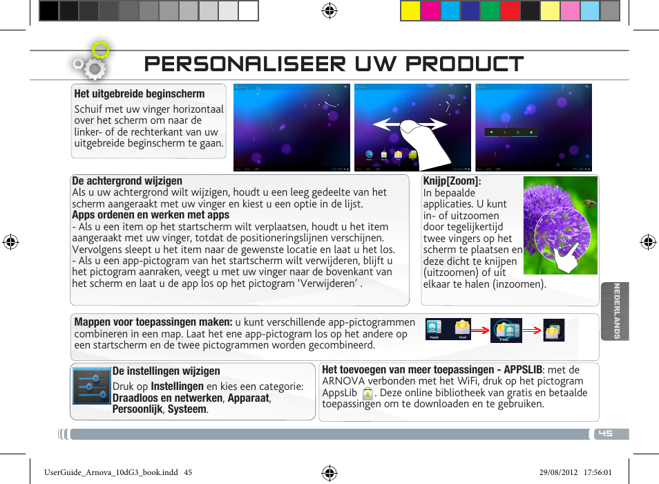 Personaliseer uw product | ARNOVA 10d G3 User Manual | Page 45 / 66