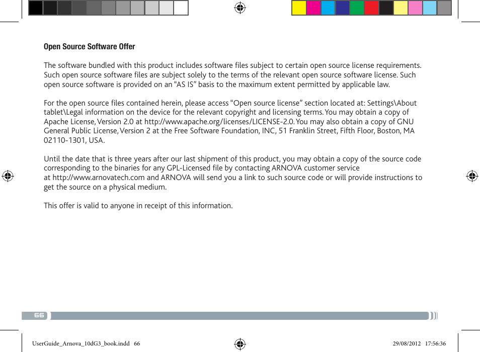 ARNOVA 10d G3 User Manual | Page 66 / 66