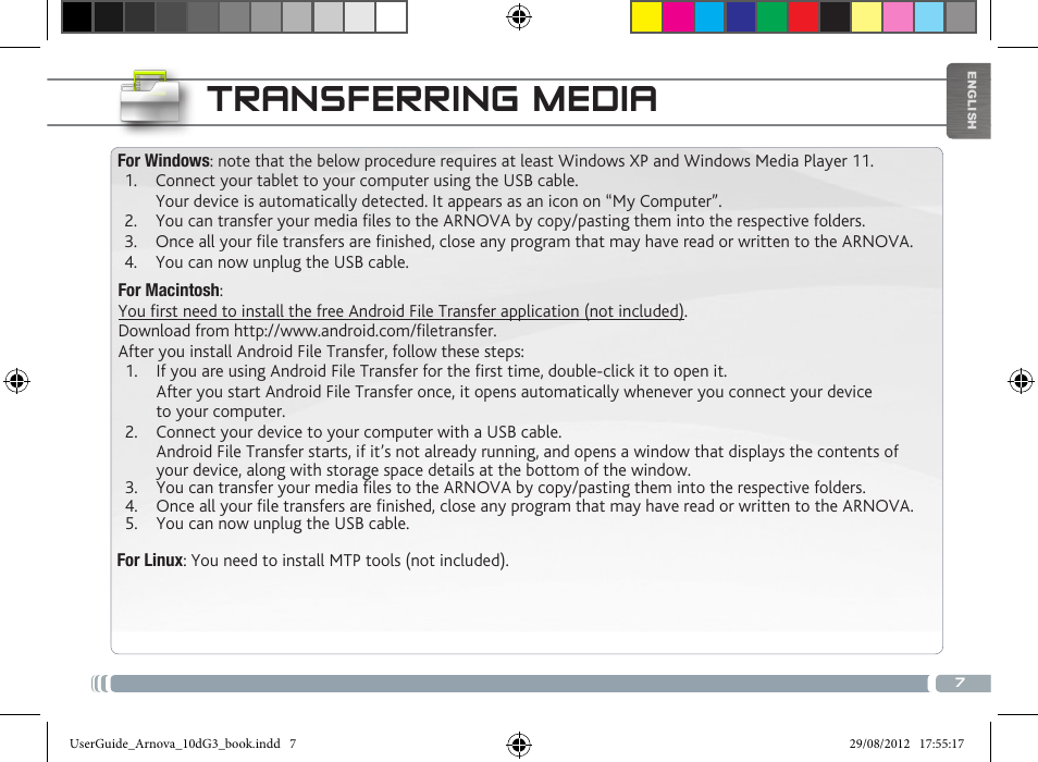 Transferring media | ARNOVA 10d G3 User Manual | Page 7 / 66