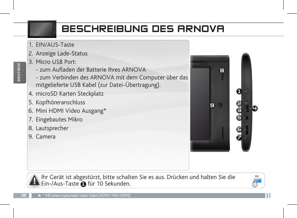 Beschreibung des arnova | ARNOVA 7 G3 User Manual | Page 18 / 58