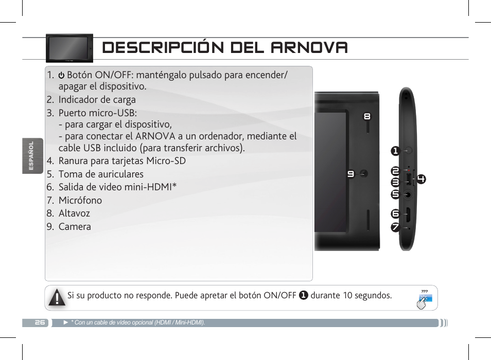Descripción del arnova | ARNOVA 7 G3 User Manual | Page 26 / 58