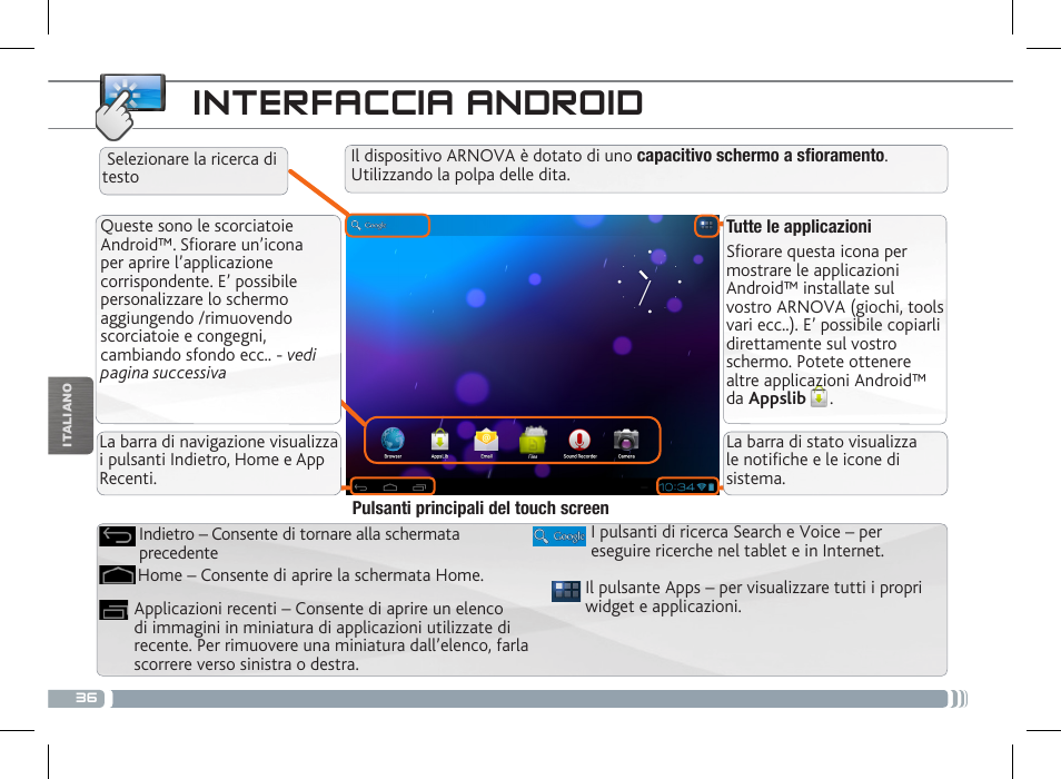 Interfaccia android | ARNOVA 7 G3 User Manual | Page 36 / 58