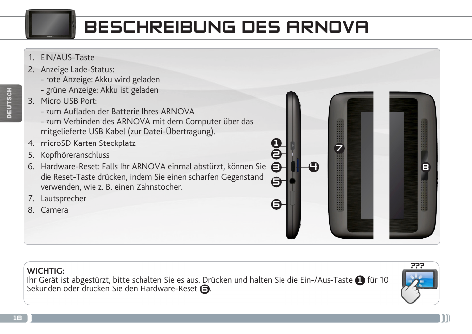 Beschreibung des arnova | ARNOVA 7b G3 User Manual | Page 18 / 58