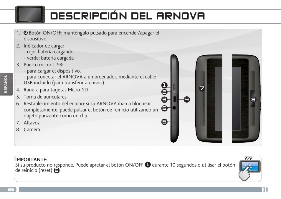Descripción del arnova | ARNOVA 7b G3 User Manual | Page 26 / 58