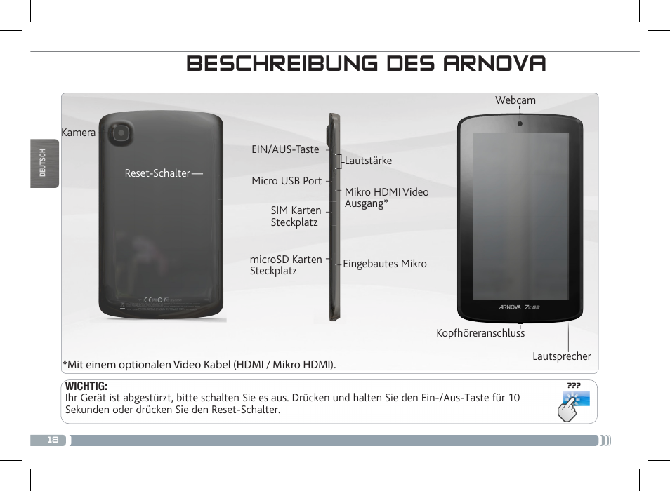 Beschreibung des arnova | ARNOVA 7c G3 User Manual | Page 18 / 58