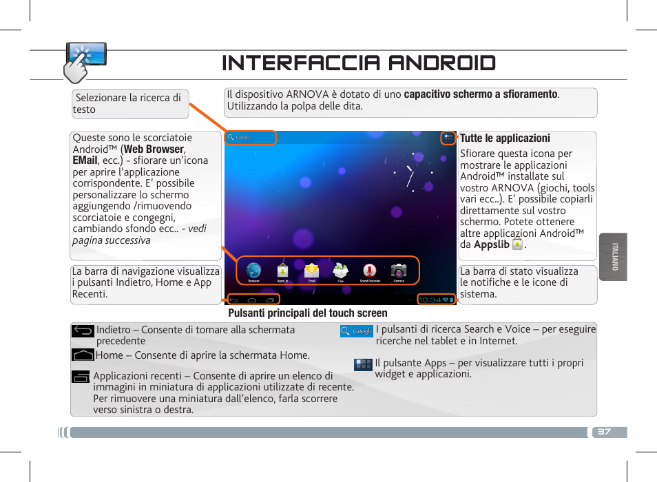 Interfaccia android | ARNOVA 7c G3 User Manual | Page 37 / 58