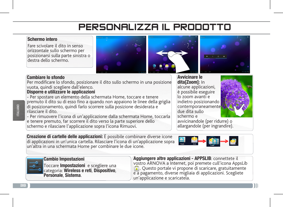 Personalizza il prodotto | ARNOVA 7c G3 User Manual | Page 38 / 58