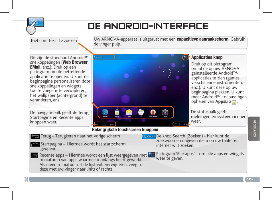 Wifi-netwerkverbinding de android-interface | ARNOVA 7c G3 User Manual | Page 45 / 58