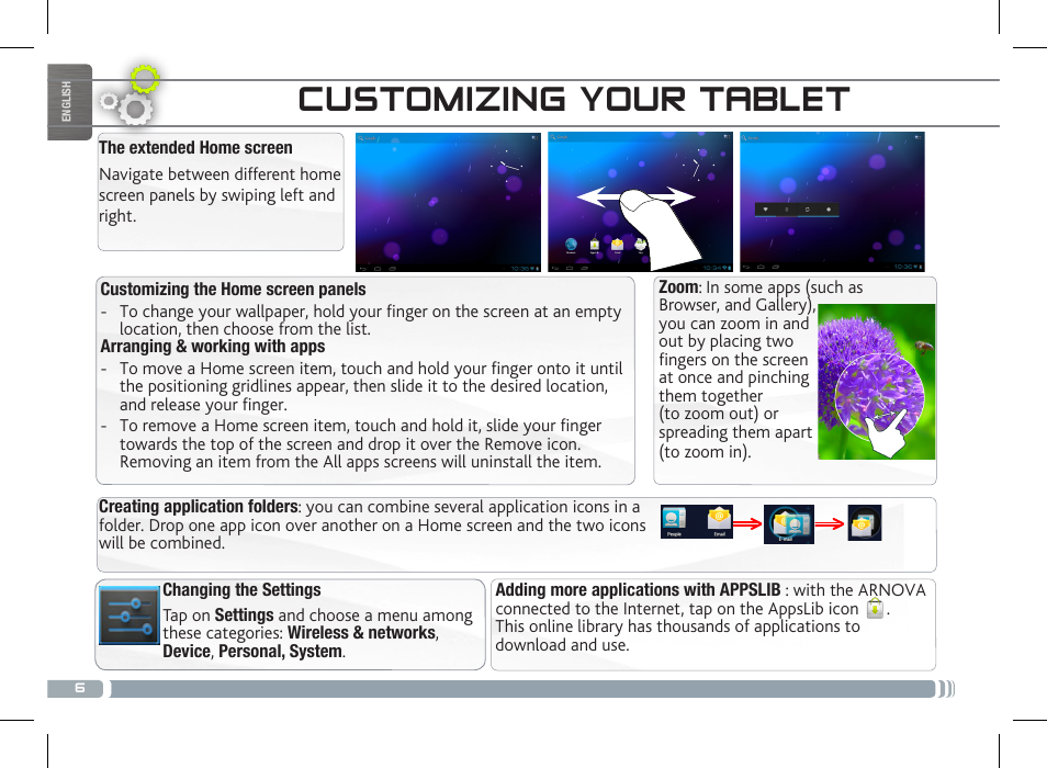 Customizing your tablet | ARNOVA 7c G3 User Manual | Page 6 / 58
