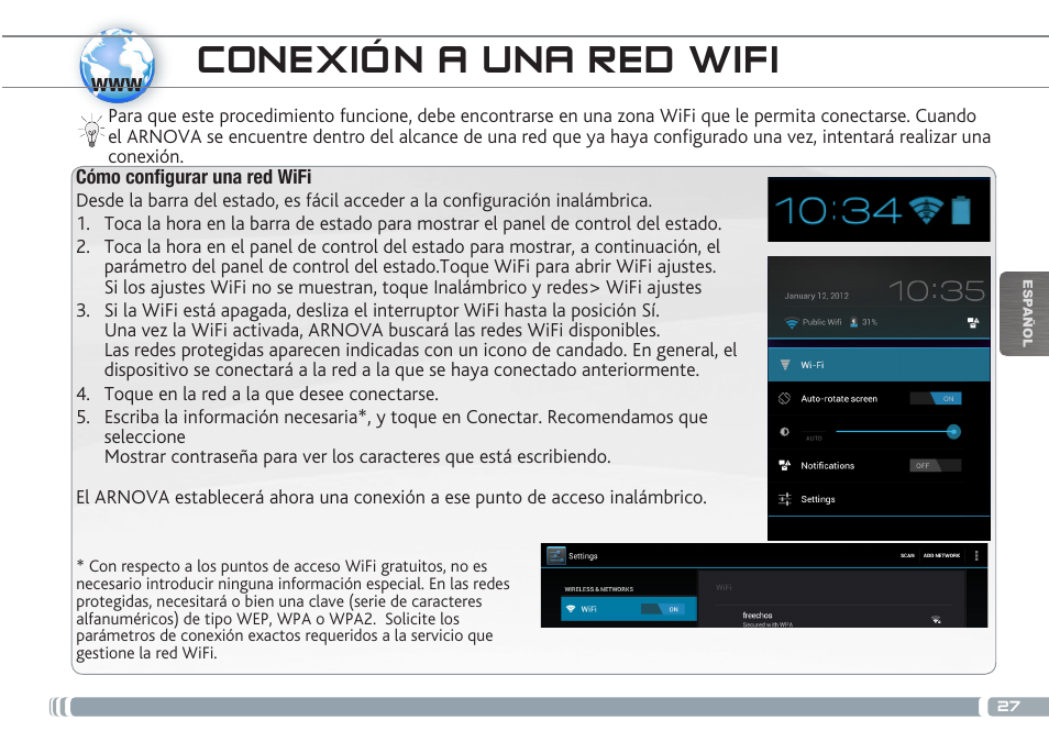 Conexión a una red wifi | ARNOVA 7d G3 User Manual | Page 27 / 58